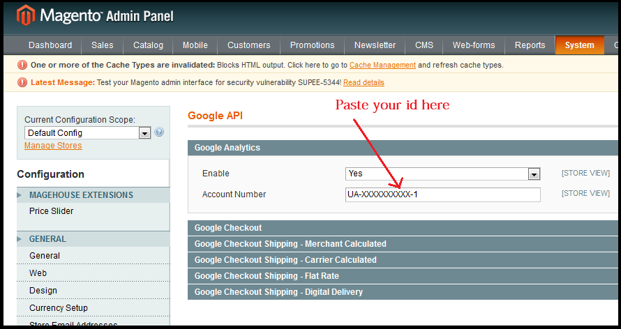 Magento Add Analytics Id