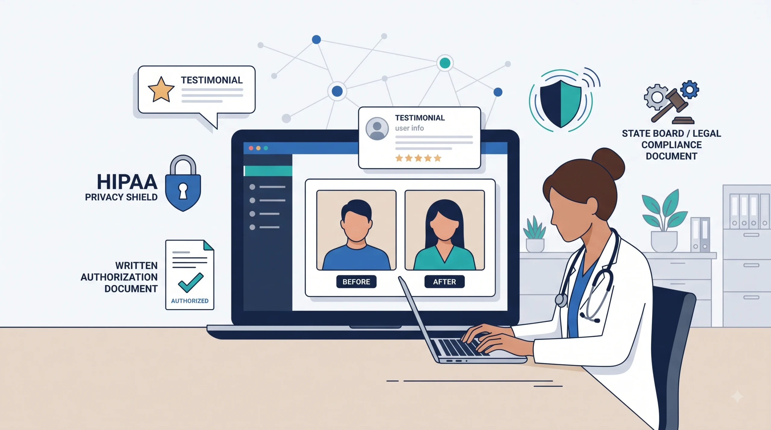 Patient Testimonials and Before/After Photos: What HIPAA and Your State Board Actually Allow