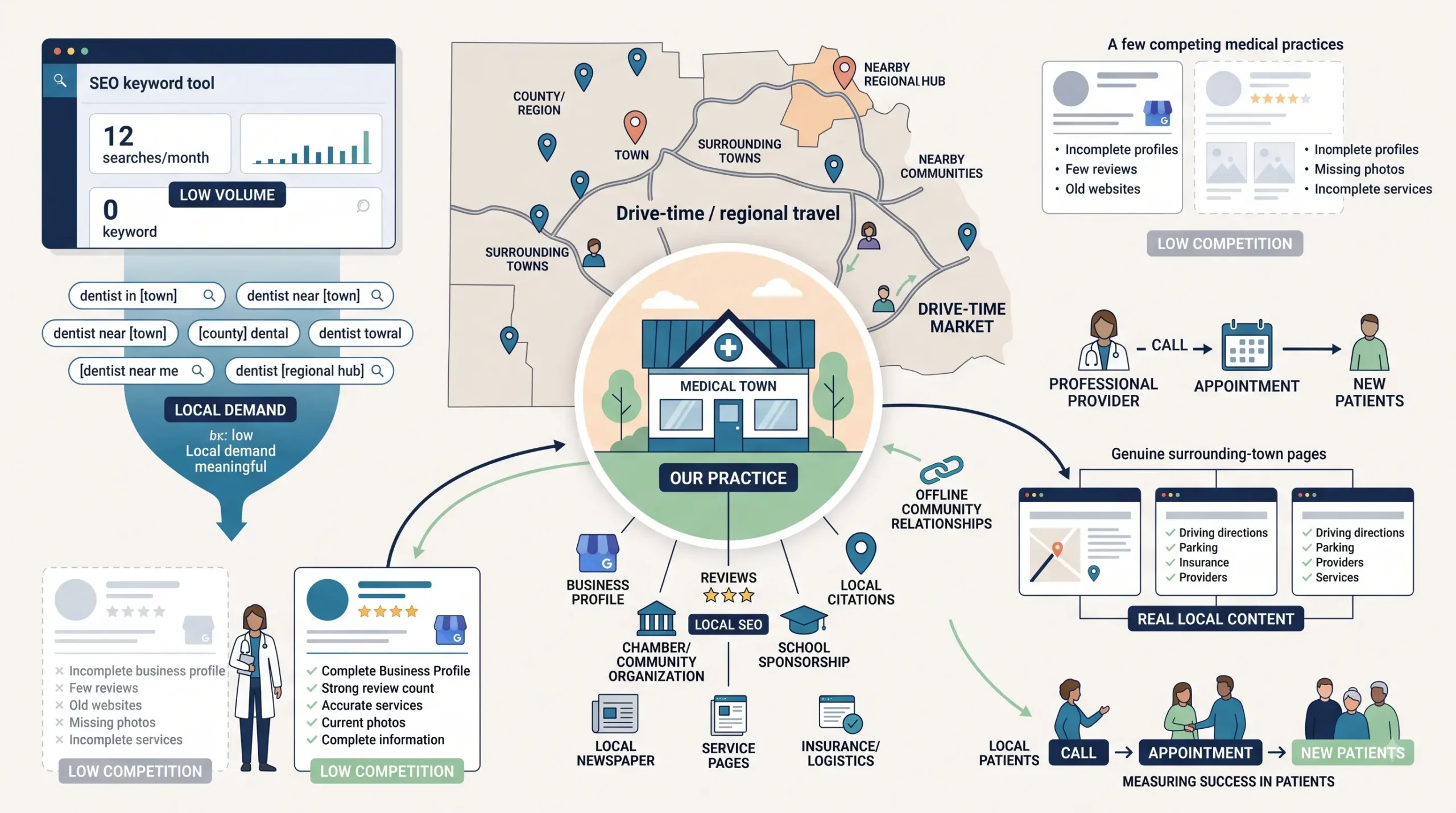 SEO for Rural and Small-Market Practices: What to Do When Search Volume Barely Exists