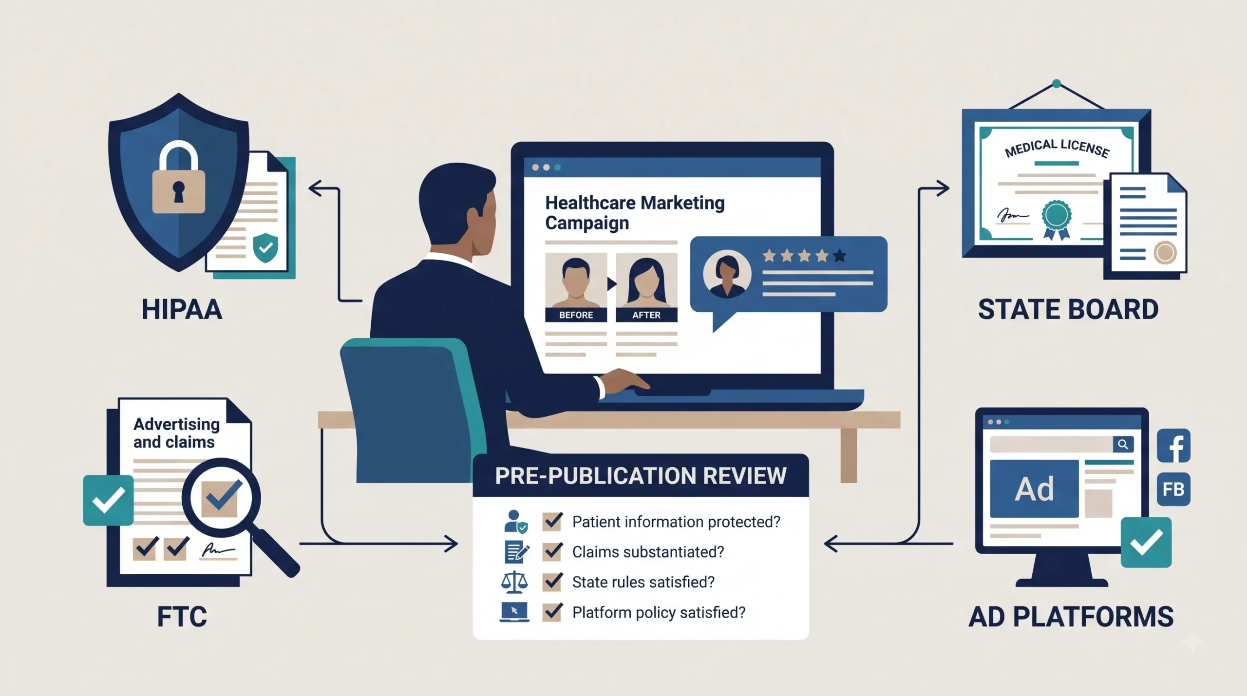 The Marketing Rules Nobody Tells New Practice Owners: FTC, HIPAA, and State Boards in Plain English