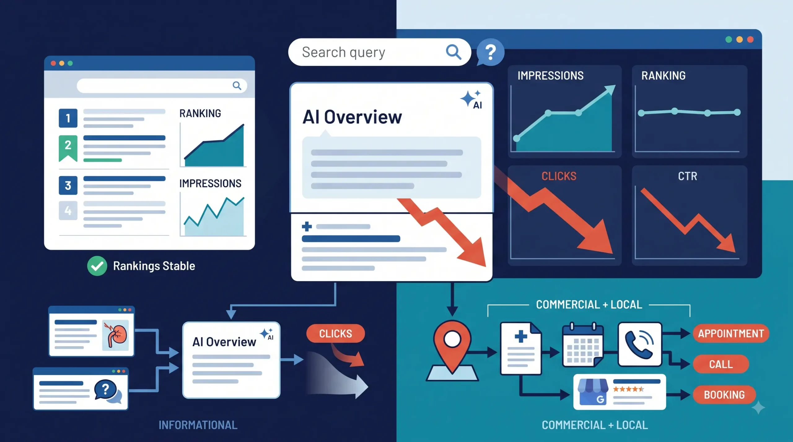 Traffic Dropped but Rankings Held: Diagnosing AI Overview Losses on a Medical Site